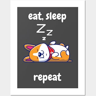 Eat. Sleep. Repeat - Funny, Cute Dog Posters and Art